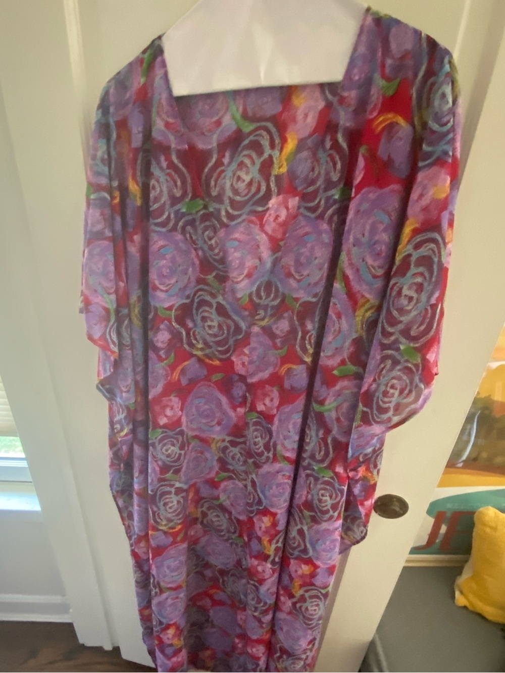 Floral Purple Pink Kimono-Style Cover-Up